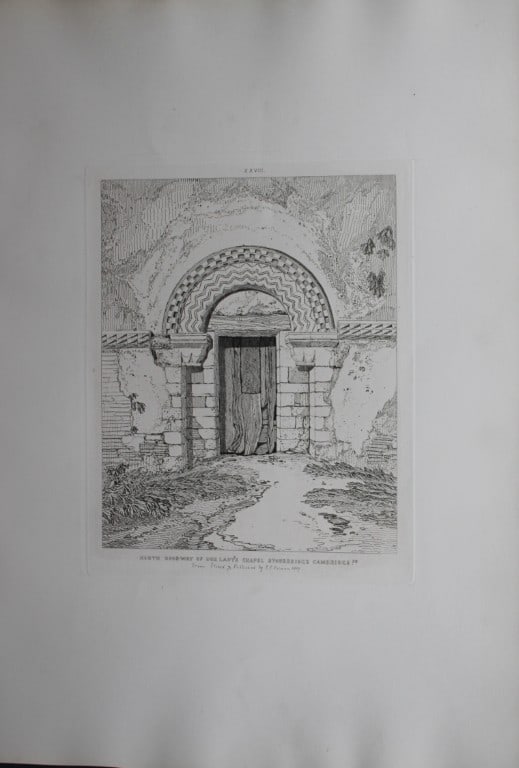 John Sell Cotman - North Doorway, Our Lady's Chapel, Cambridgeshire 1838: Specimens of Architectural Remains in the Counties of York, Cambridge, Suffolk, Lincoln, Essex and North Wales by John Sell Cotman. Published in London by HG Bohn in 1838A series of etchings illustrat