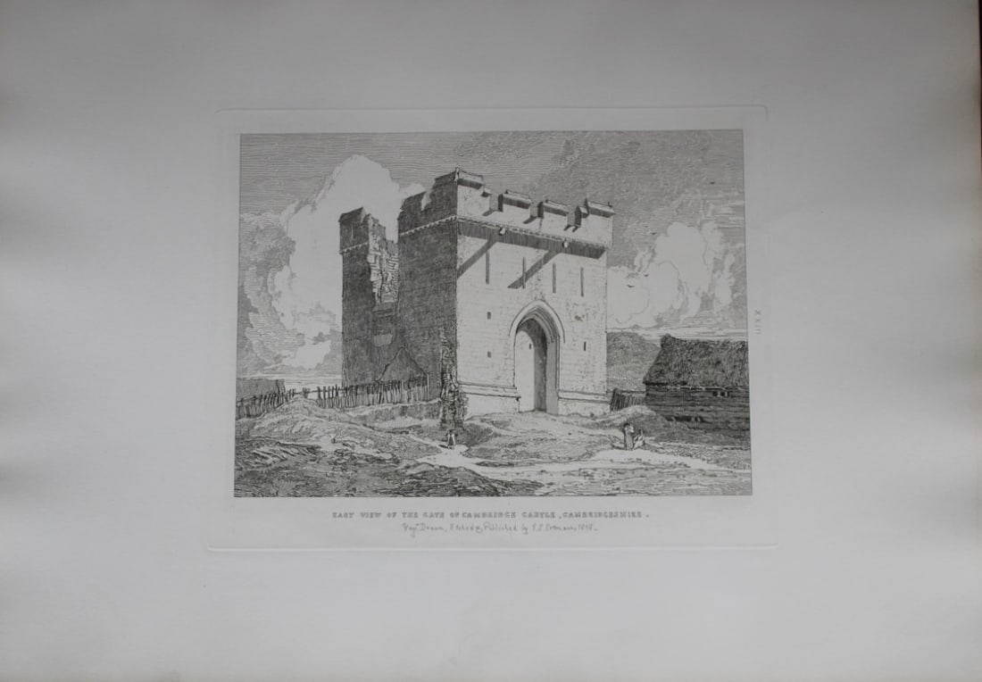 John Sell Cotman - East View of Gate of Cambridge Castle, Cambridgeshire 1838: Specimens of Architectural Remains in the Counties of York, Cambridge, Suffolk, Lincoln, Essex and North Wales by John Sell Cotman. Published in London by HG Bohn in 1838A series of etchings illustrat