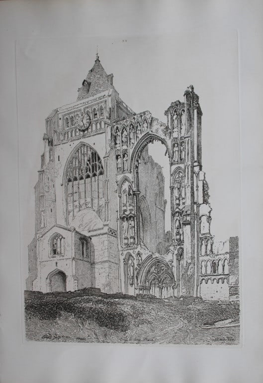 John Sell Cotman - Croyland Abbey, Lincolnshire 1838: Specimens of Architectural Remains in the Counties of York, Cambridge, Suffolk, Lincoln, Essex and North Wales by John Sell Cotman. Published in London by HG Bohn in 1838A series of etchings illustrat
