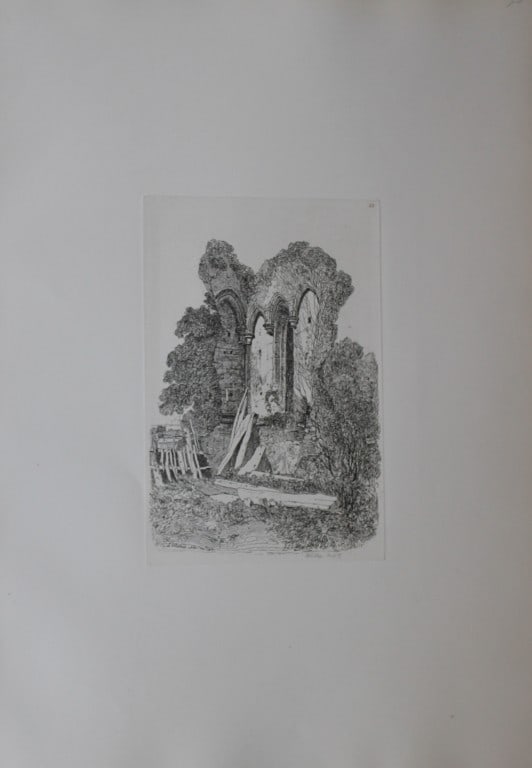 John Sell Cotman - Ruins at Besston, Norfolk from Liber Studiorum 1838: Liber Studiorum by John Sell Cotman. Published in London by HG Bohn in 1838This soft-ground etching is on cream wove paper.John Sell Cotman (1782-1842) was one of the most important artists from the g