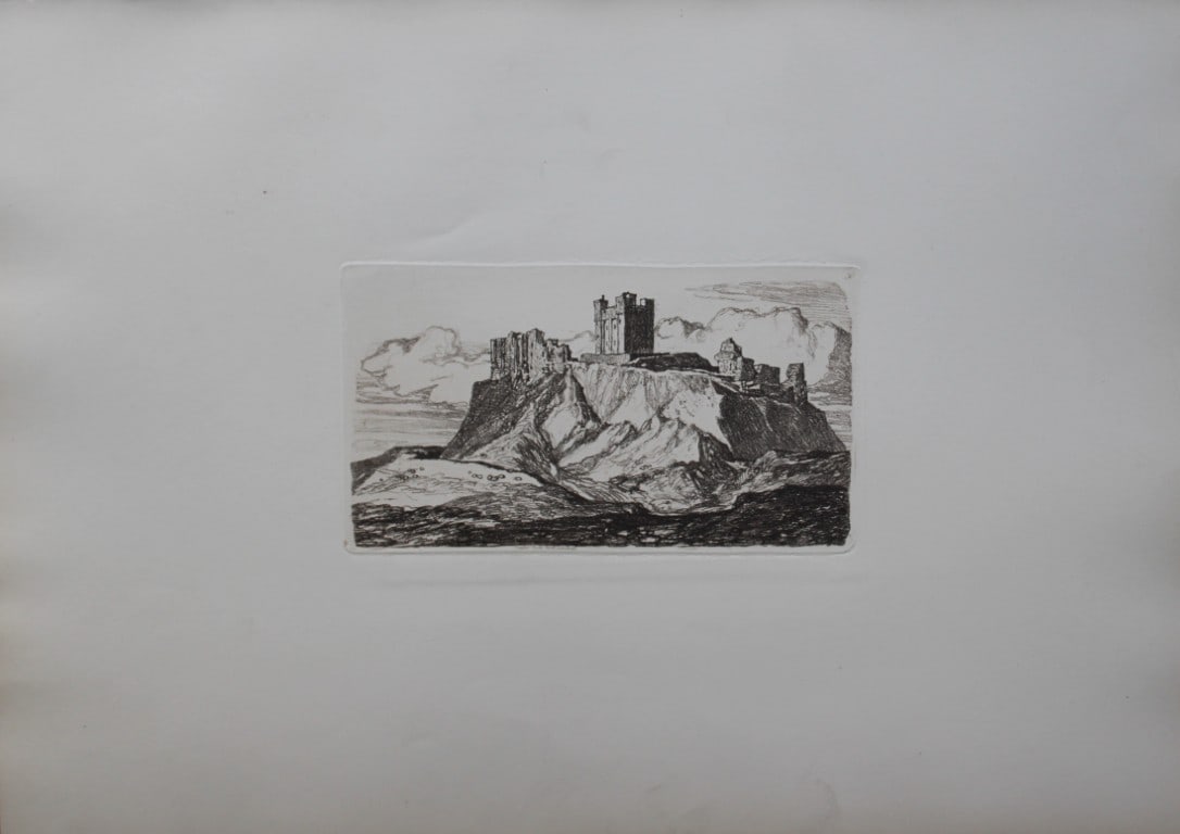 John Sell Cotman - Bambro' Castle, Northumberland from Liber Studiorum 1838: Liber Studiorum by John Sell Cotman. Published in London by HG Bohn in 1838This soft-ground etching is on cream wove paper.John Sell Cotman (1782-1842) was one of the most important artists from the g