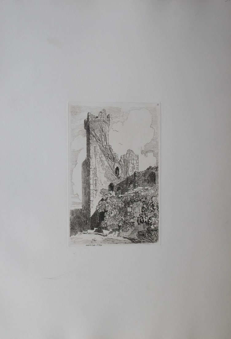 John Sell Cotman - Caernarvon Castle, North Wales from Liber Studiorum 1838: Liber Studiorum by John Sell Cotman. Published in London by HG Bohn in 1838This soft-ground etching is on cream wove paper.John Sell Cotman (1782-1842) was one of the most important artists from the g