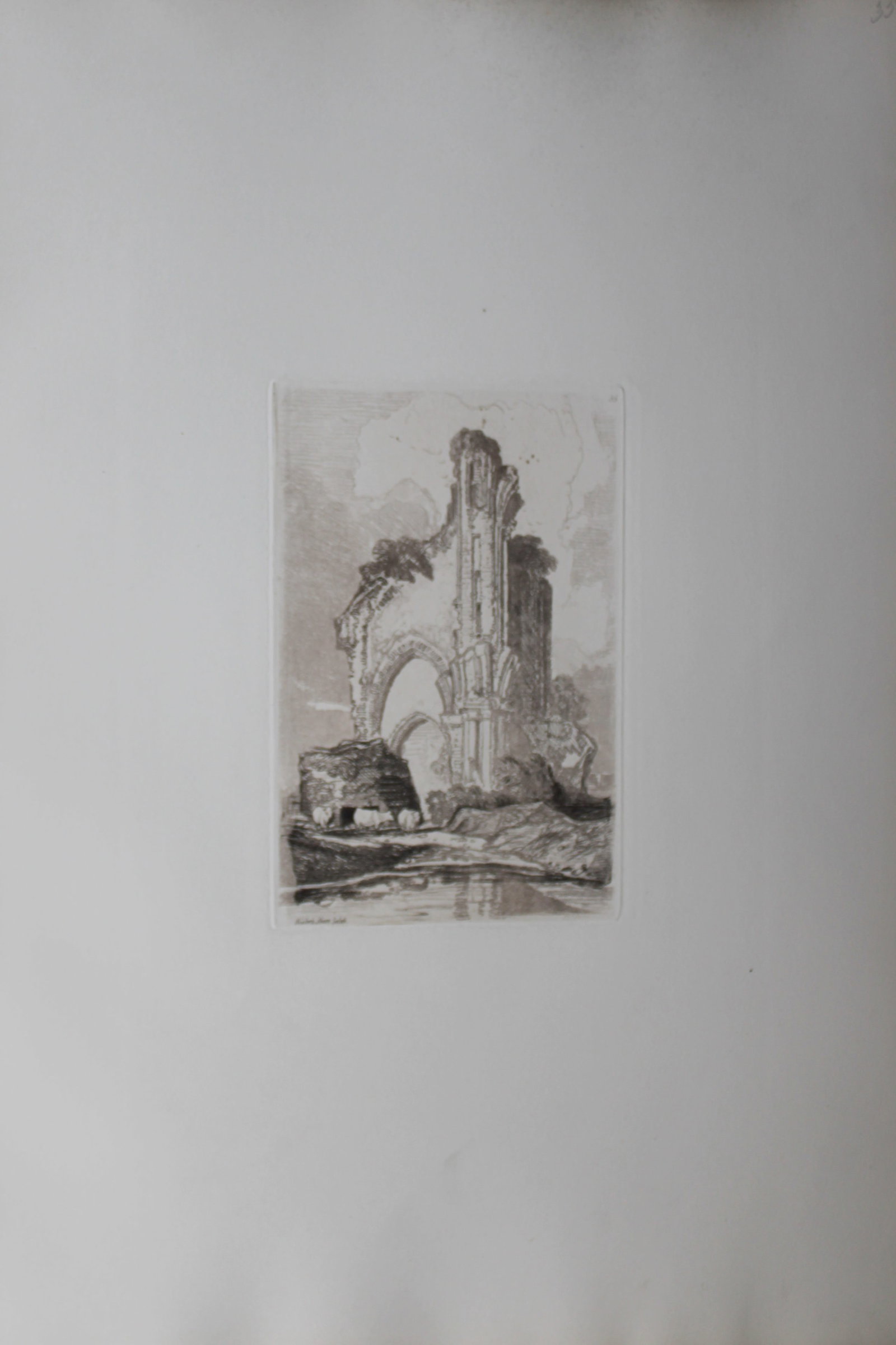John Sell Cotman - Wenlock Priory, Shropshire from Liber Studiorum 1838: Liber Studiorum by John Sell Cotman. Published in London by HG Bohn in 1838This soft-ground etching is on cream wove paper.John Sell Cotman (1782-1842) was one of the most important artists from the g