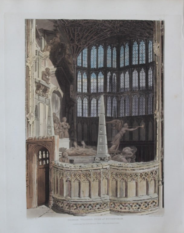 F Mackenzie - Duke of Gloucester in Westminster Abbey engraved by J Bluck 1812: This aquatint print is from The History of the Abbey Church of St. Peter's Westminster, Its Antiquities and Monuments by Rudolph Ackermann and William Combe, published in London 1812.One of the quinte