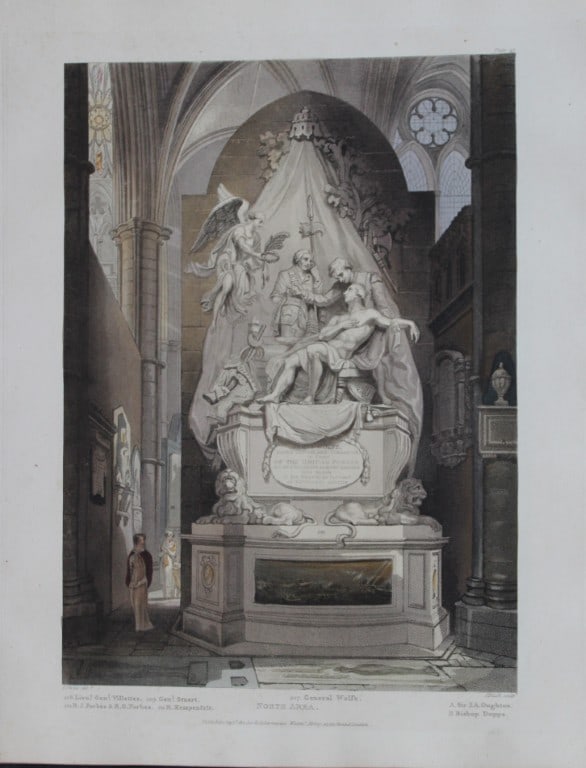 T Uwins - North Area in Westminster Abbey engraved by J Bluck 1812: This aquatint print is from The History of the Abbey Church of St. Peter's Westminster, Its Antiquities and Monuments by Rudolph Ackermann and William Combe, published in London 1812.One of the quinte