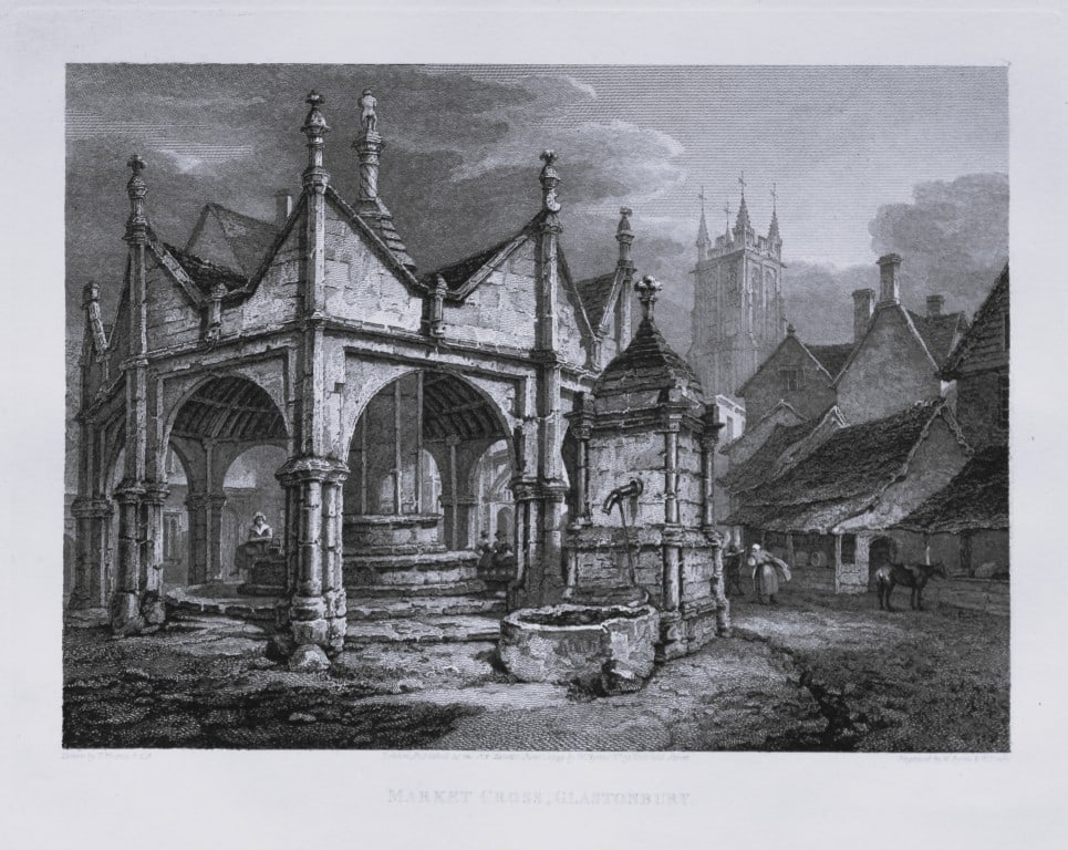 Thomas Hearne - Market Cross, Glastonbury, Somerset 1786: This antique copper engraving was published in The Antiquities of Great Britain, illustrated in Views of Monasteries, Castles, and Churches now existing. Printed by James Phillips, London and publishe
