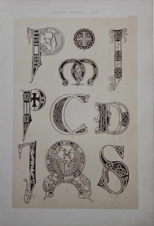 Tymms and Digby Wyatt - Chromolithographic print from the Art of Illuminating 1860: This beautiful chromolithographic print isfrom The Art of Illuminating as Practised in Europe from the Earliest Times by W R Tymms and M Digby Wyatt. Published by Day & Son, London 1860. 1st Edition.
