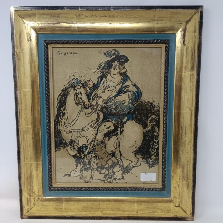 William Nicholson - Gargantua lithograph 1900: Original lithograph from Characters of Romance by Sir William Nicholson. Published by R.H. Russell, New York, 1900.Size: 20in x 16in (51cm x 41cm) excluding the frame