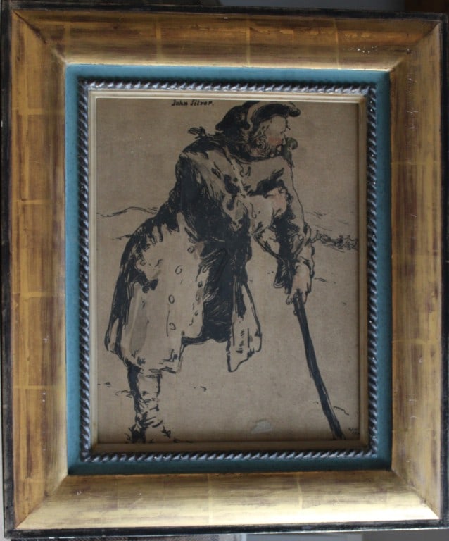 William Nicholson - Long John Silver lithograph 1900: Original lithograph from Characters of Romance by Sir William Nicholson. Published by R.H. Russell, New York, 1900.Size: 20in x 16in (51cm x 41cm) excluding the frame