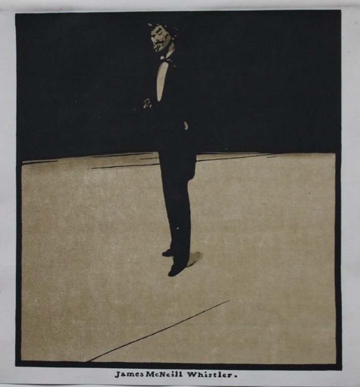 William Nicholson - James McNeill Whistler 1899: This lithograph is from the first series of Twelve Portraits by William Nicholson, published by William Heinemann, London in September 1899.Size 10.25in x 10.6in (26cm x 27cm)