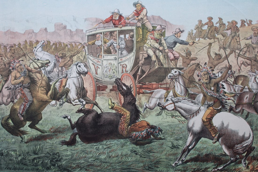 Tom Merry political cartoon - Treacherous Attack on the State Coach 1887 (1 of 2)