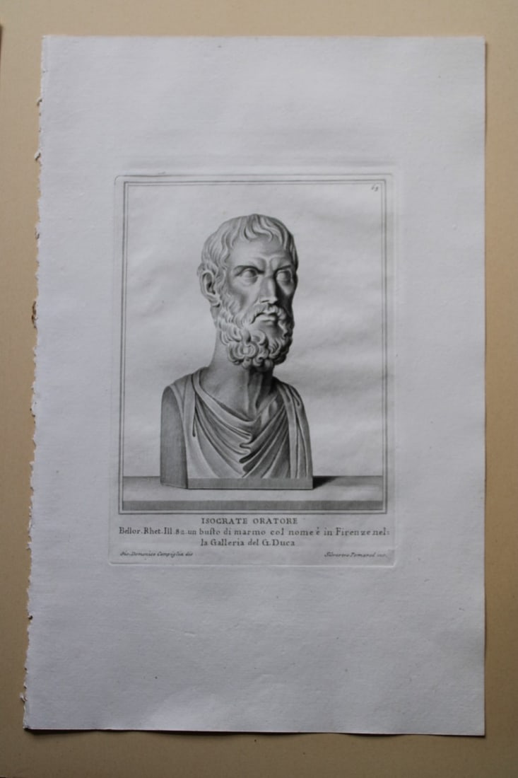 Giovanni Campiglia- Bust of Homer by Carlo Gregori 1741: This engraving is from Del Museo Capitolino, Tomo I, Contente Immagi D'vomini illusti by Giovanni Bottari. Rome: si vente alla Calcografia Cambrale al Piede di Marmo 1741, Title translates as: Of the 