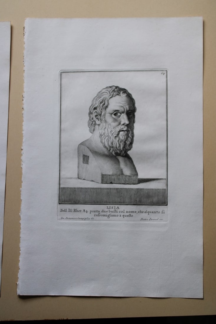 Giovanni Campiglia- Bust of Leodamante by Carlo Gregori 1741: This engraving is from Del Museo Capitolino, Tomo I, Contente Immagi D'vomini illusti by Giovanni Bottari. Rome: si vente alla Calcografia Cambrale al Piede di Marmo 1741, Title translates as: Of the 