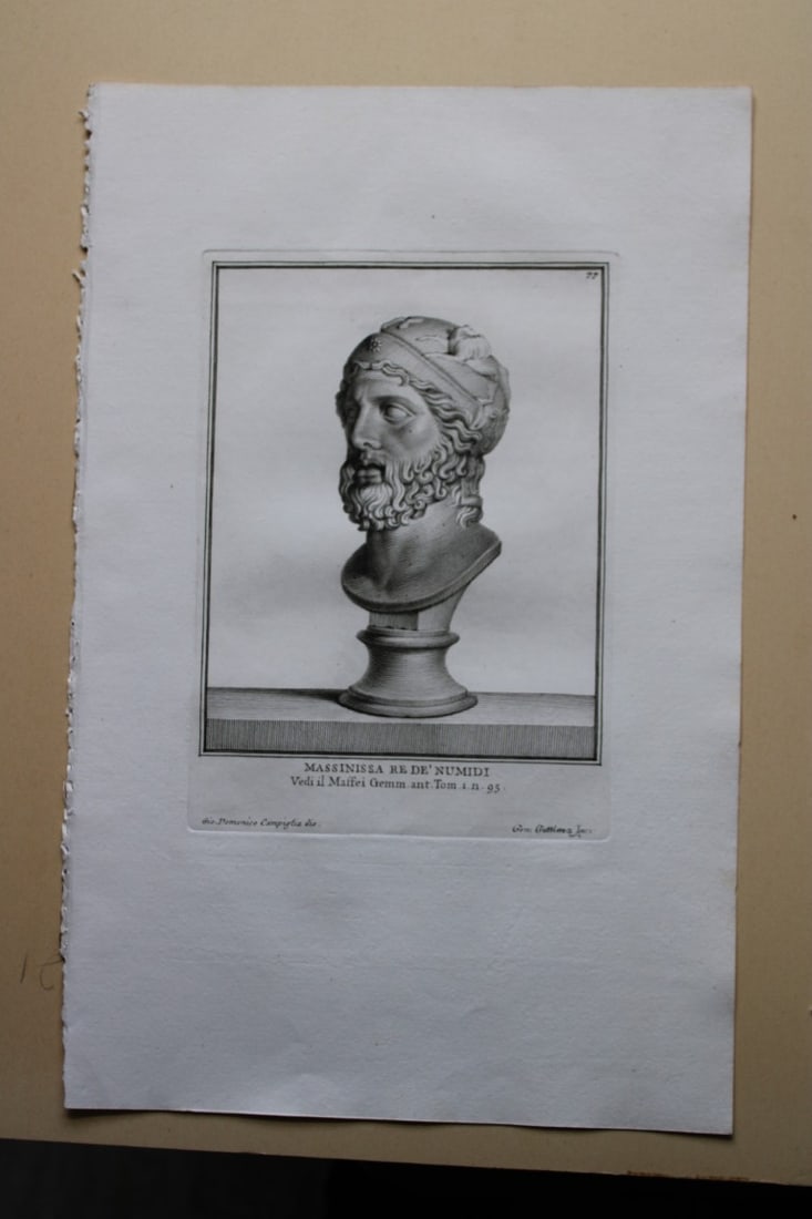 Giovanni Campiglia- Bust of Magone Cartaginese by PA Pazzi 1741: This engraving is from Del Museo Capitolino, Tomo I, Contente Immagi D'vomini illusti by Giovanni Bottari. Rome: si vente alla Calcografia Cambrale al Piede di Marmo 1741, Title translates as: Of the 