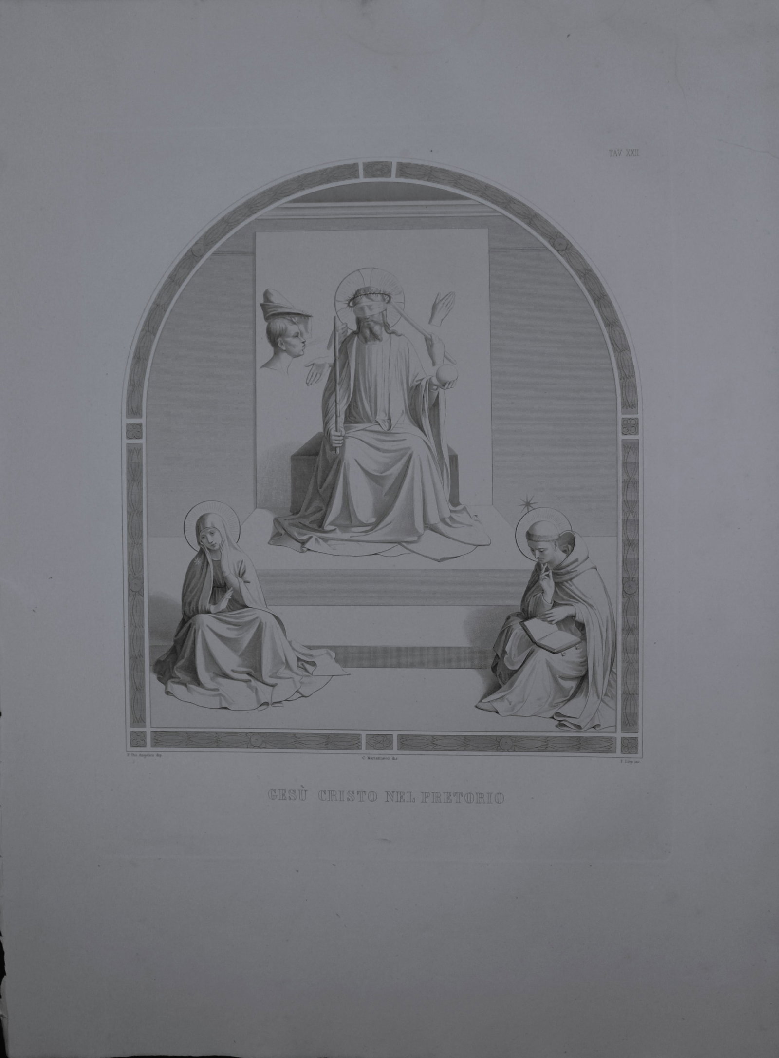 B. Giovanni Angelico - Engraving of the frescoes in San Marco, Florence 1853: This engraving is from San Marco, Convento dei Padri Predicatori in Firenze, illustrato e inciso principalmente nei dipinti del B. Giovanni Angelico, con la Vita dello stesso pittore, e un sunto stori