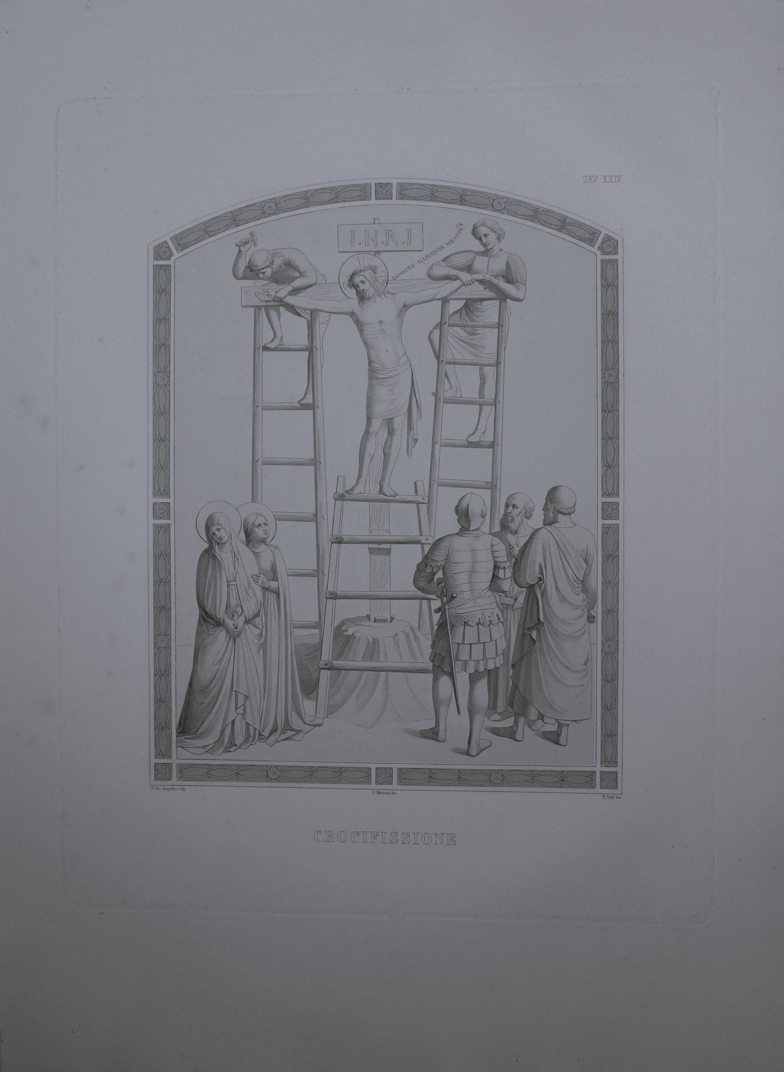 B. Giovanni Angelico - Engraving of the frescoes in San Marco, Florence 1853: This engraving is from San Marco, Convento dei Padri Predicatori in Firenze, illustrato e inciso principalmente nei dipinti del B. Giovanni Angelico, con la Vita dello stesso pittore, e un sunto stori