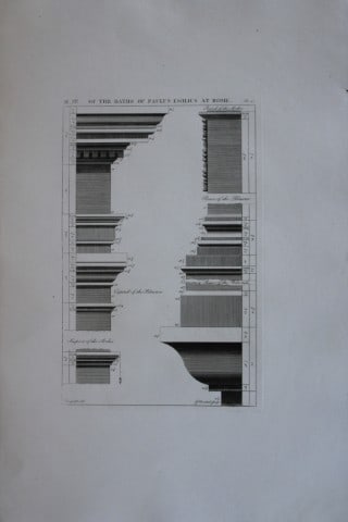 A Desgodetz - Engraving of the Baths of Paulus Emilius at Rome 1771 (1 of 2)