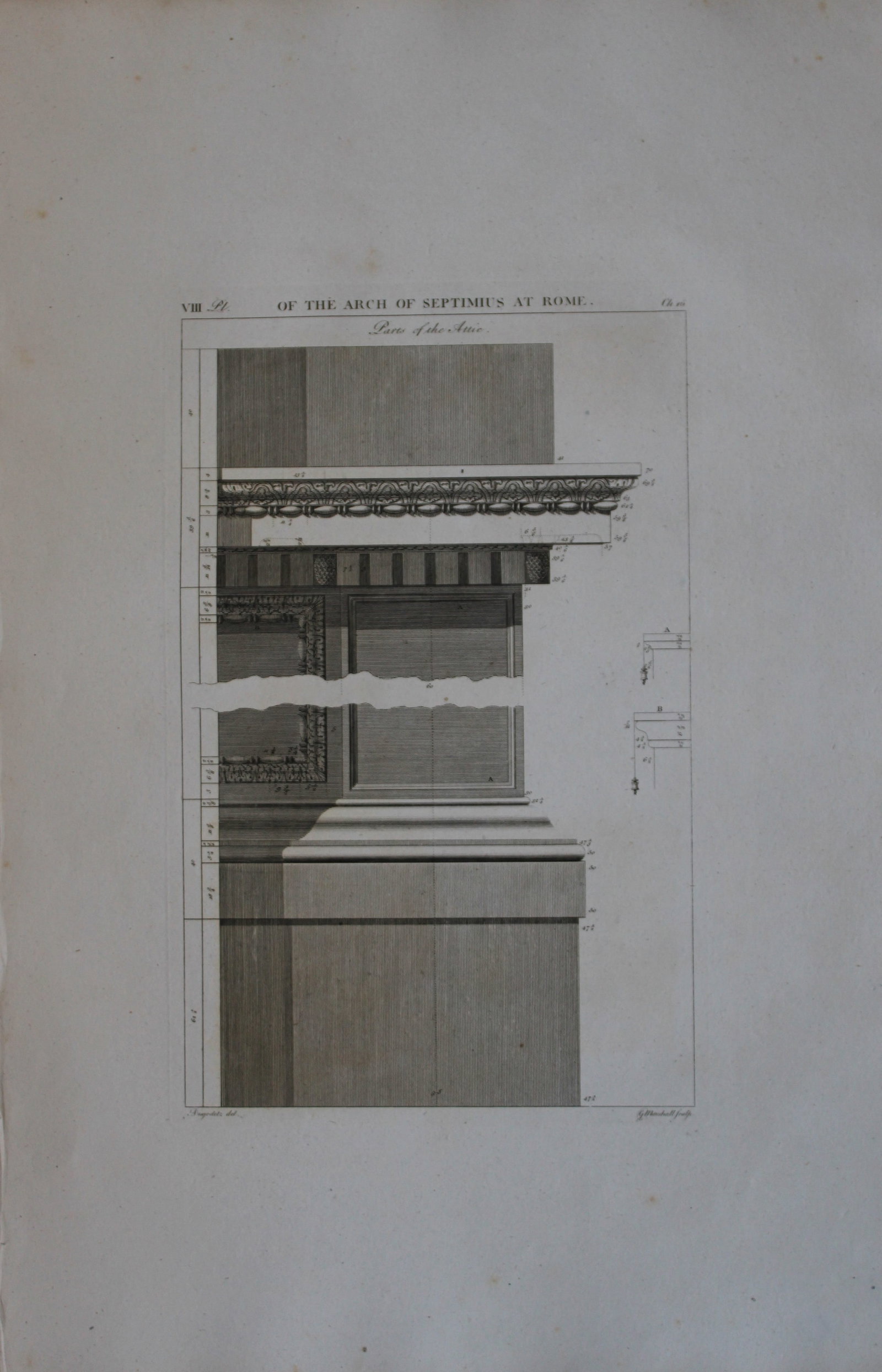A Desgodetz - Engraving of the Portico of Septimus Severus at Rome 1771 (1 of 1)