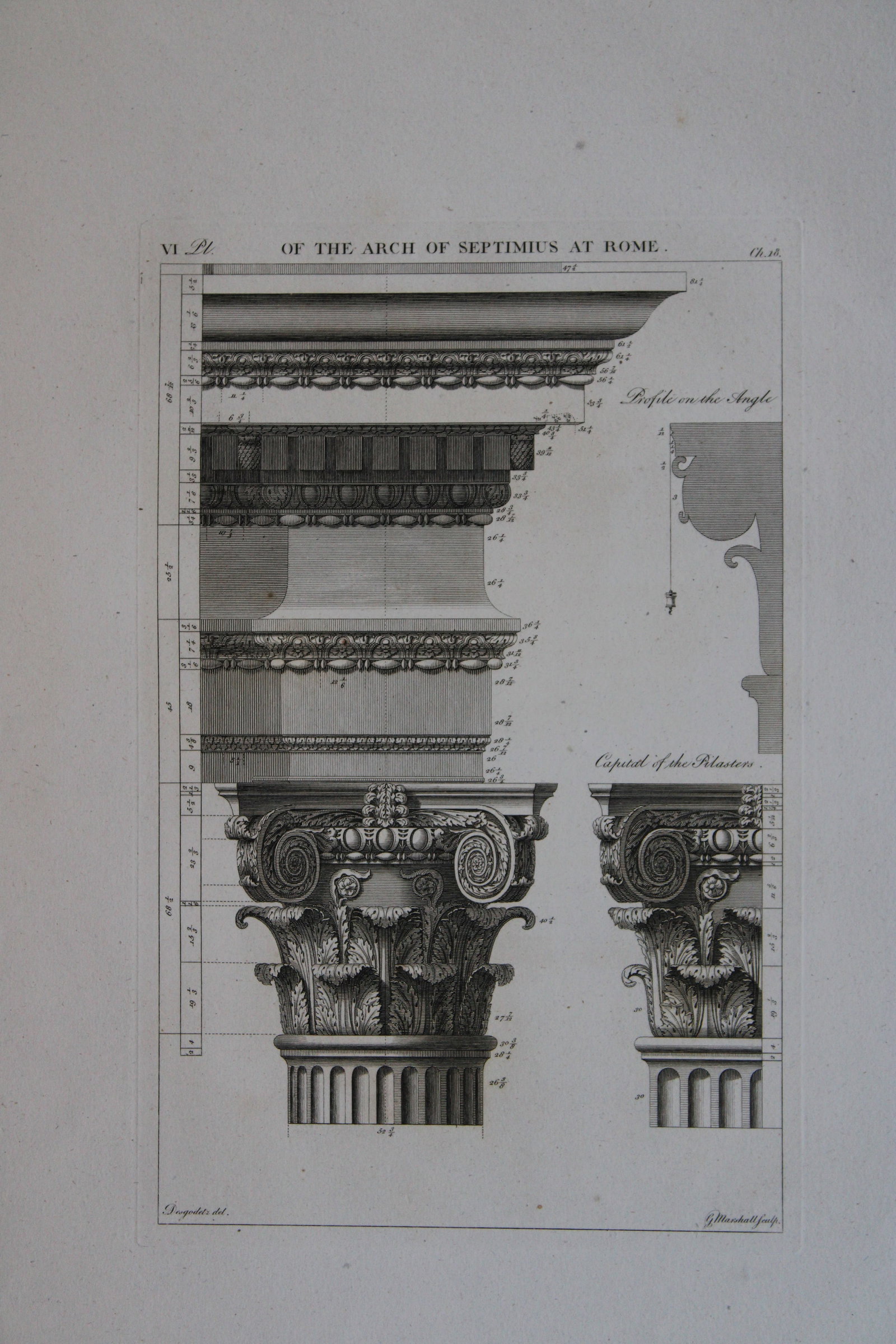 A Desgodetz - Engraving of the Portico of Septimus Severus at Rome 1771 (1 of 1)
