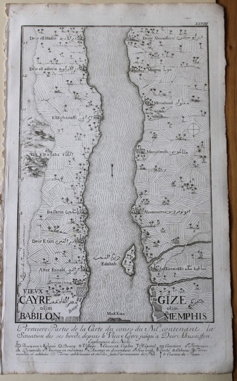 Capt F Norden - 4 engravings of the course of the Nile 1792: These copperplate engraving are from The Antiquities, Natural History, Ruins and Other Curiosities of Egypt, Nubia and Thebes by Frederic Lewis (or Ludvig) Norden. Printed for Edward Jeffreys, London 