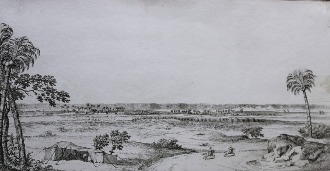 Arab Village of Eutfeeg by Capt. FL Norden 1792: This copperplate engraving is from The Antiquities, Natural History, Ruins and Other Curiosities of Egypt, Nubia and Thebes by Frederic Lewis (or Ludvig) Norden. Printed for Edward Jeffreys, London 17