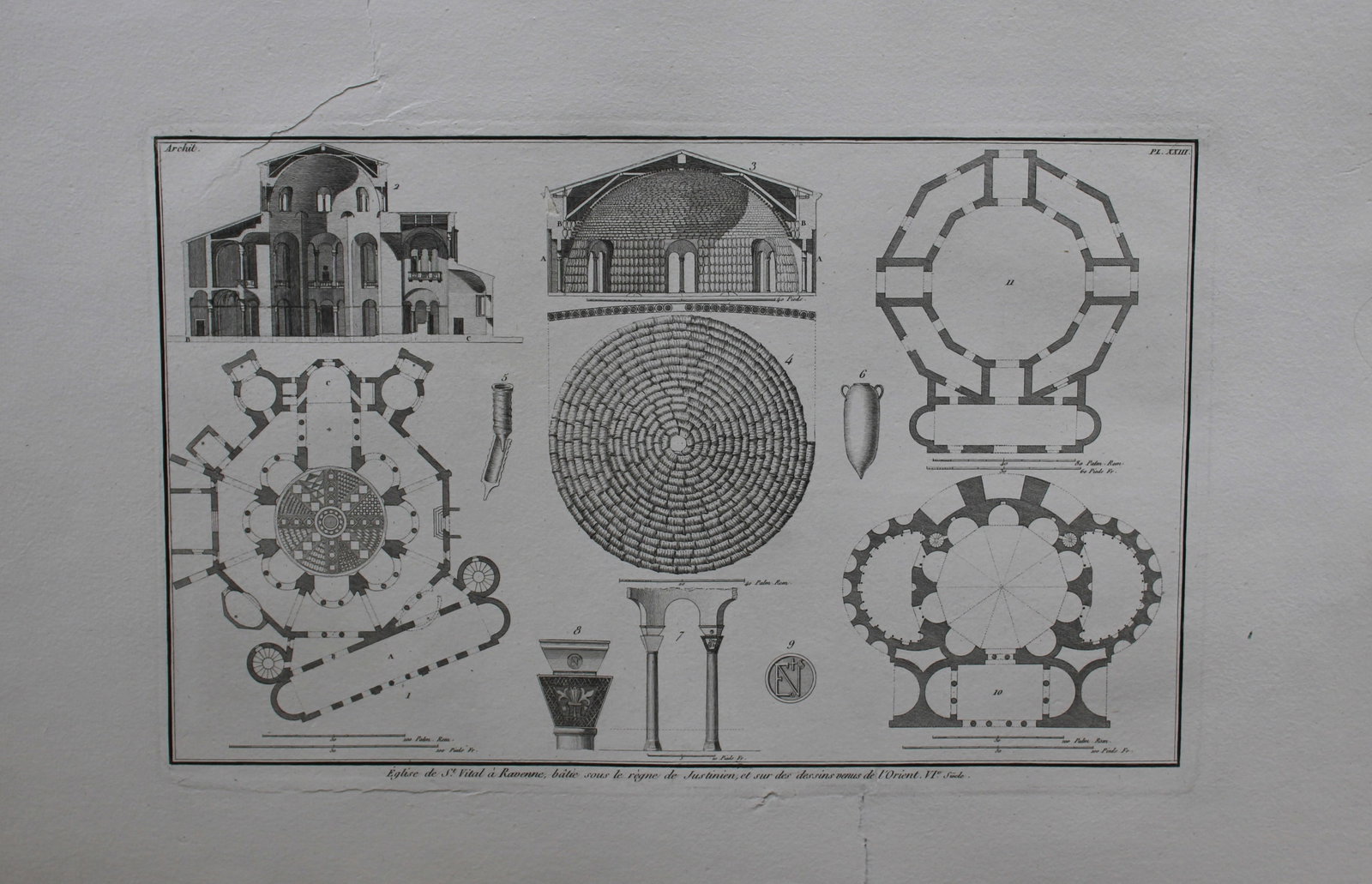 Seroux D'Agincourt - Original engraving of ancient monuments 1823: This engraving is from Histoire de l'art par les monumens, depuis sa decadence au IVe siecle jusqu'a son renouvellement au XIVe by Jean Baptiste Louis Georges Seroux d'Agincourt,Issued in 24 parts, 18