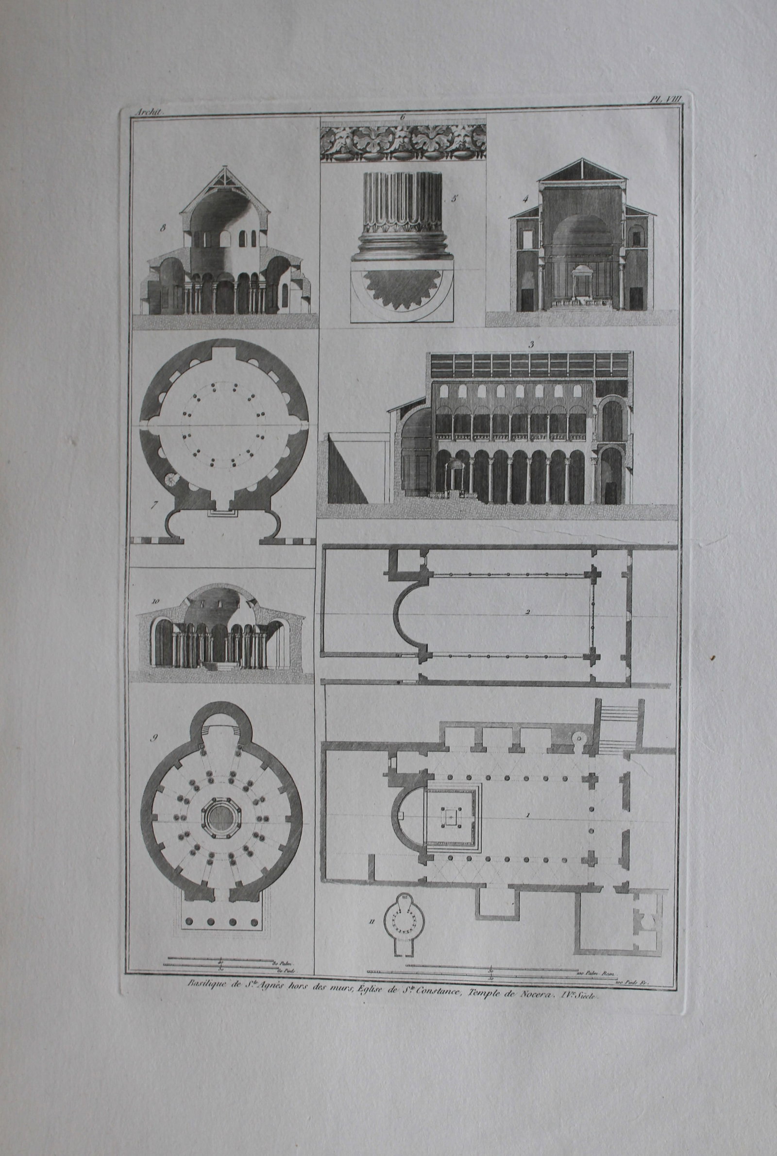 Seroux D'Agincourt - Original engraving of ancient monuments 1823: This engraving is from Histoire de l'art par les monumens, depuis sa decadence au IVe siecle jusqu'a son renouvellement au XIVe by Jean Baptiste Louis Georges Seroux d'Agincourt,Issued in 24 parts, 18