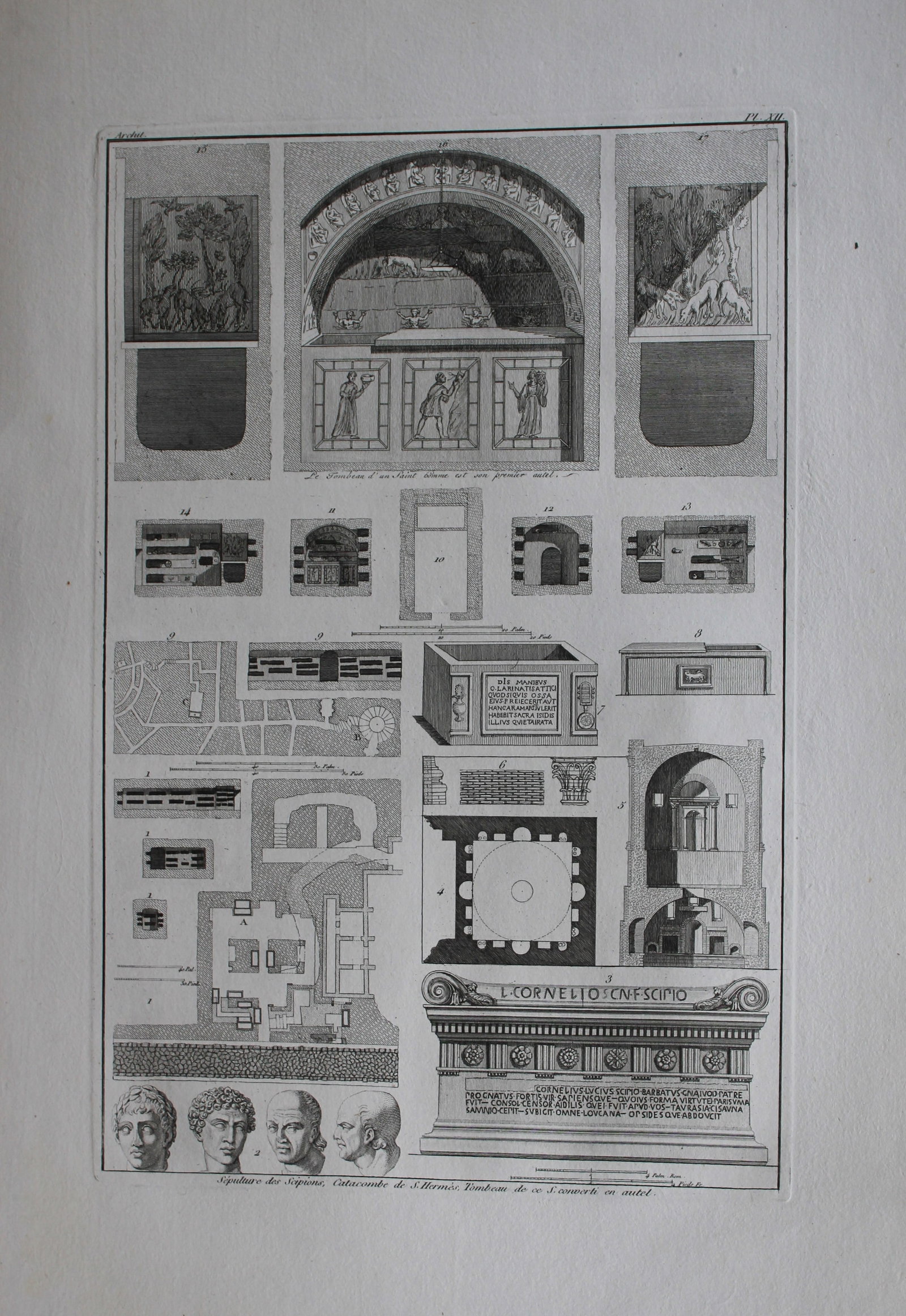 Seroux D'Agincourt - Original engraving of ancient monuments 1823: This engraving is from Histoire de l'art par les monumens, depuis sa decadence au IVe siecle jusqu'a son renouvellement au XIVe by Jean Baptiste Louis Georges Seroux d'Agincourt,Issued in 24 parts, 18