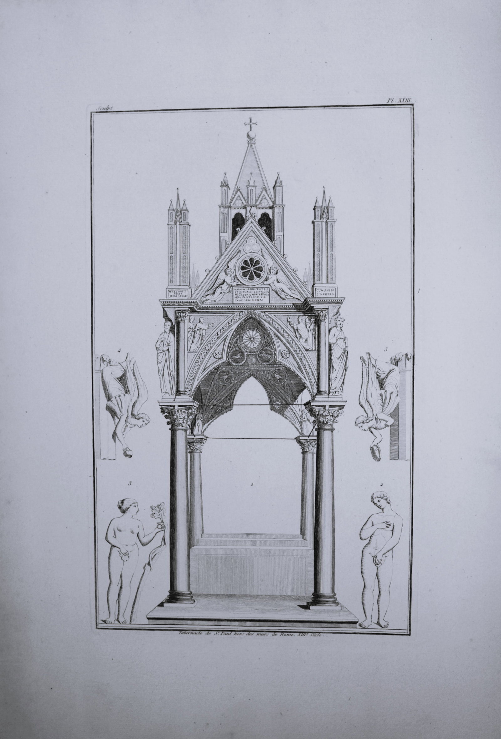 Seroux D'Agincourt - Original engraving of ancient monuments 1823: This engraving is from Histoire de l'art par les monumens, depuis sa decadence au IVe siecle jusqu'a son renouvellement au XIVe by Jean Baptiste Louis Georges Seroux d'Agincourt,Issued in 24 parts, 18