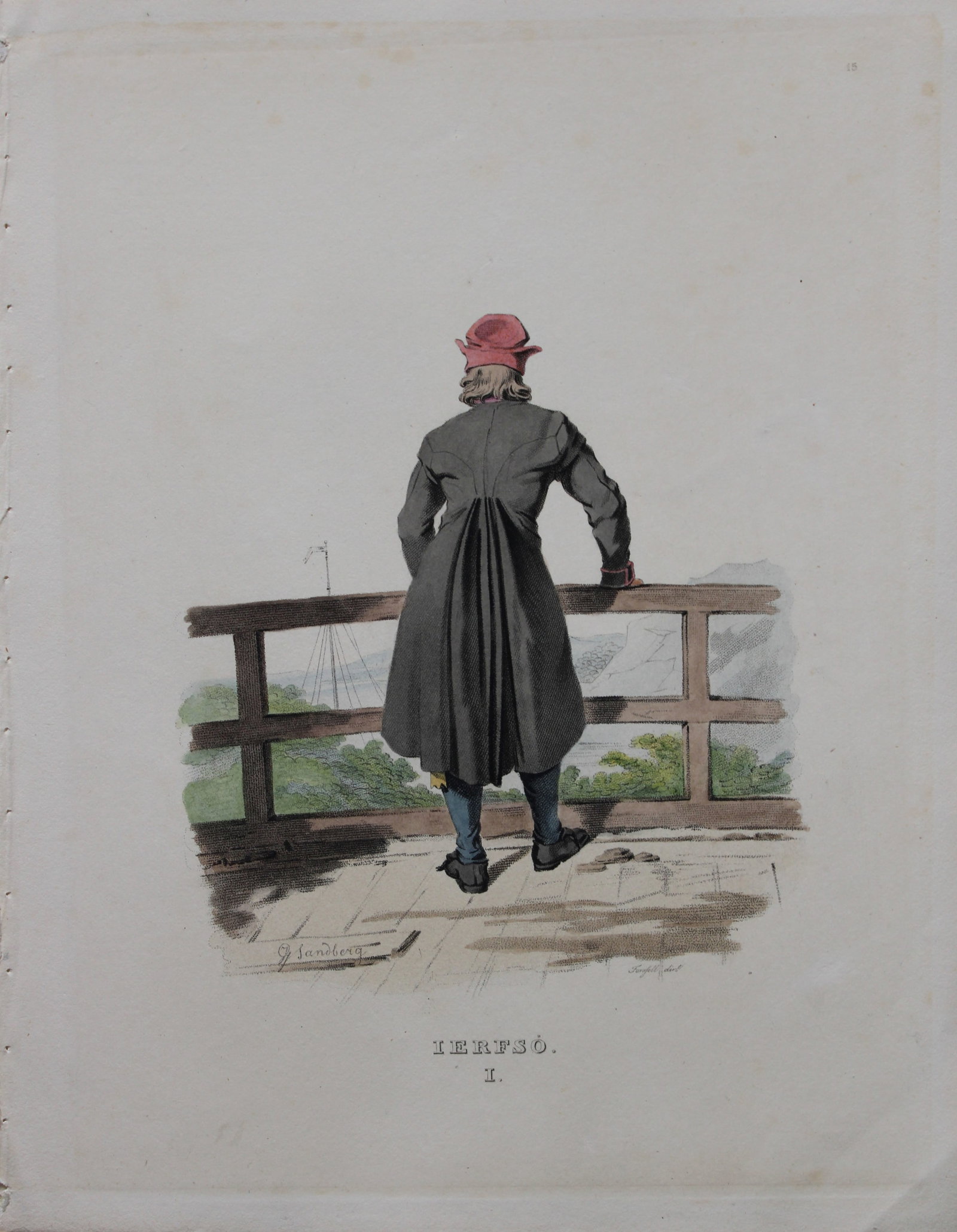 Forssell and Sandberg - Hand coloured lithograph of Jefso, Sweden by Forssell 1836 (1 of 1)