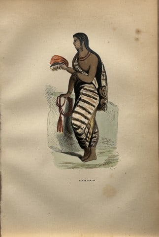 Auguste Wahlen - Woodcut engraving of Pampas woman 1844 (1 of 1)