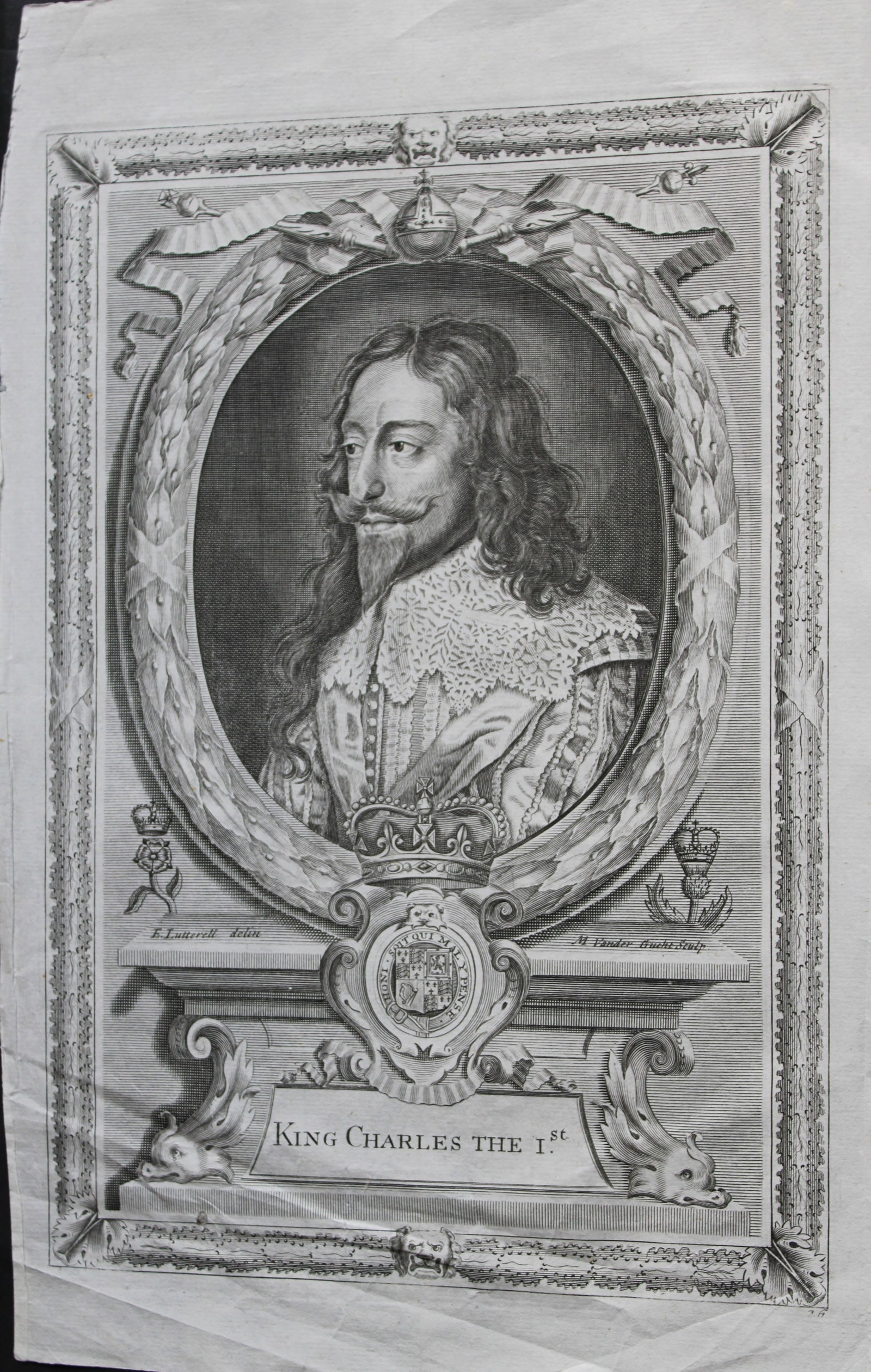 Jacobus Houbraken - Rare engraving of King Charles I 1747: This engraving is from The Heads of Illustrious Persons of Great Britain by Thomas Birch. Printed by John Knapton 1747, London. The engravings were by Jacobus Houbraken and George Vertue after Holbein