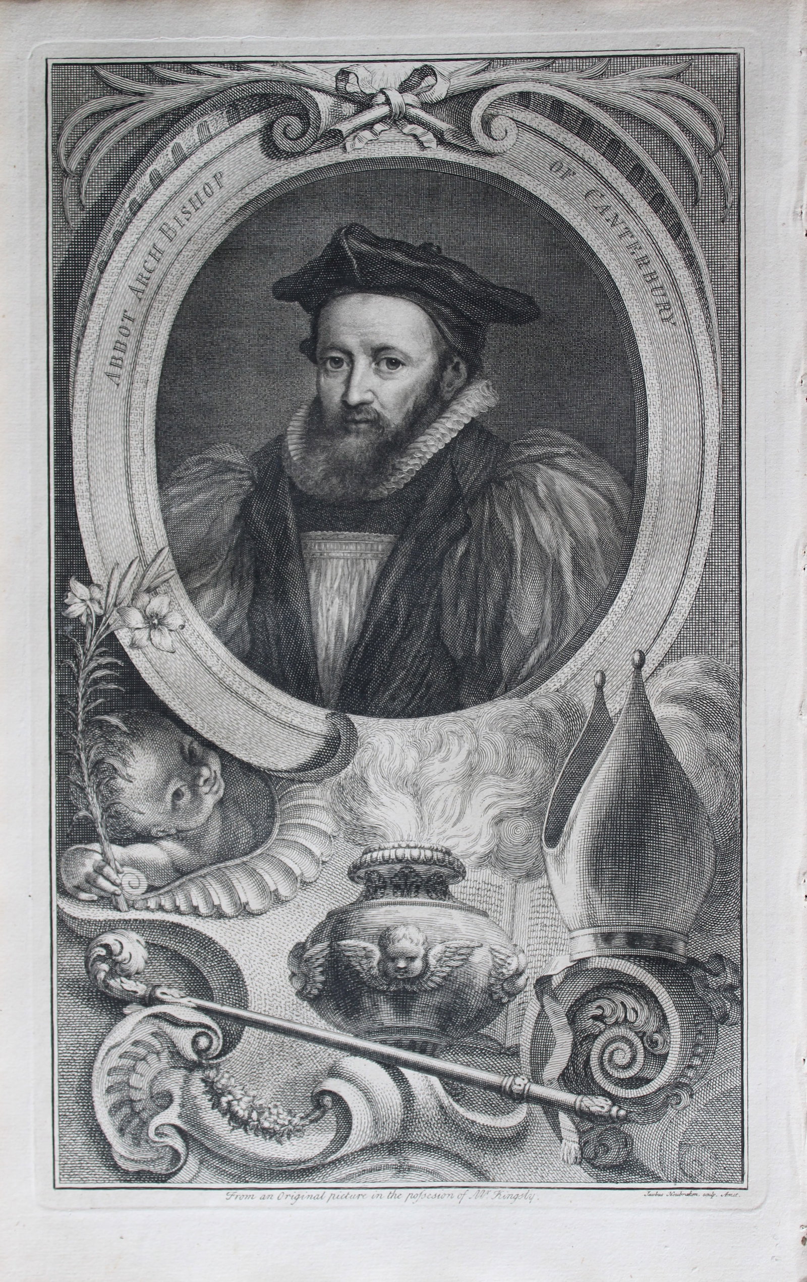 Jacobus Houbraken - Rare engraving of George Abbot, Archbishop of Canterbury 1747 (1 of 1)