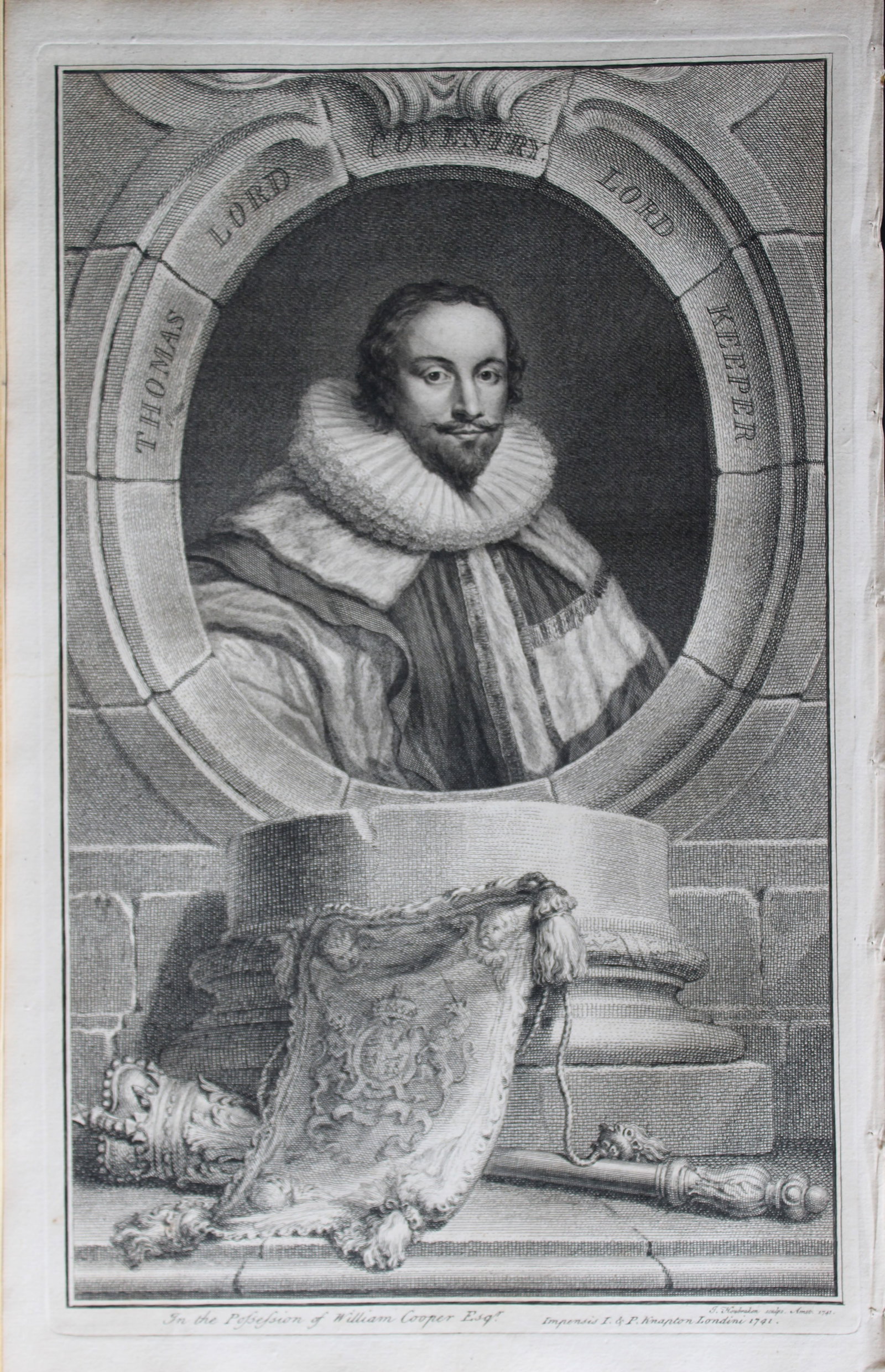 Jacobus Houbraken - Rare engraving of Thomas, Lord Coventry 1747: This engraving is from The Heads of Illustrious Persons of Great Britain by Thomas Birch. Printed by John Knapton 1747, London. The engravings were by Jacobus Houbraken and George Vertue after Holbein
