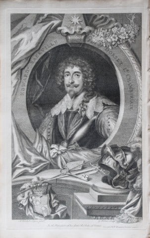 Jacobus Houbraken - Rare engraving of Edward Sackville, Earl of Dorset 1747: This engraving is from The Heads of Illustrious Persons of Great Britain by Thomas Birch. Printed by John Knapton 1747, London. The engravings were by Jacobus Houbraken and George Vertue after Holbein