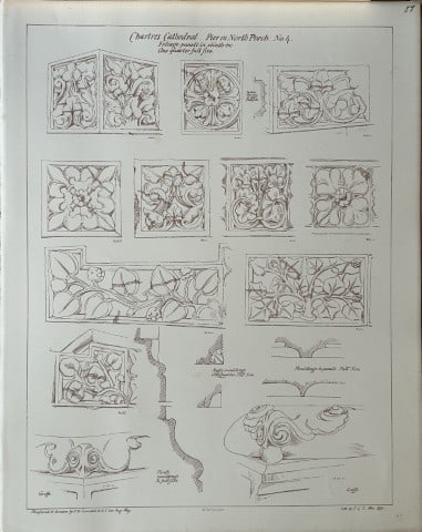Architectural Drawing - Chartres Cathedral 1869: This rare engraving is from drawings by members of the Architectural Association, London dated c1875.The Architectural Association was founded in 1847 as an alternative to the practice of training you
