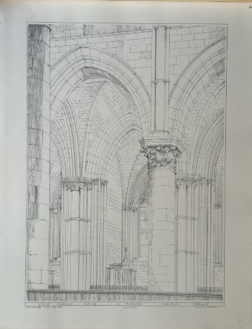 Architectural Drawing - Nave at St Pierre, Lisieux 1870 (1 of 1)