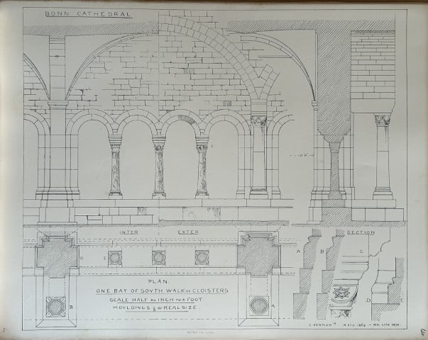 Architectural Drawing - Bonn Cathedral 1870 (1 of 1)