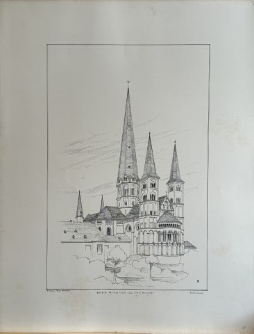 Architectural Drawing - Bonn Minster 1870 (1 of 1)