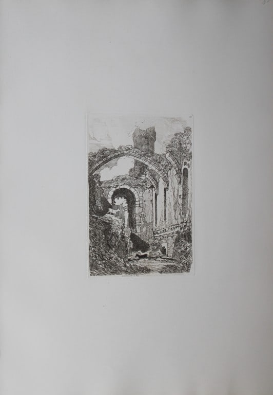 John Sell Cotman - Conway Castle, North Wales from Liber Studiorum 1838: Liber Studiorum by John Sell Cotman. Published in London by HG Bohn in 1838This soft-ground etching is on cream wove paper.John Sell Cotman (1782-1842) was one of the most important artists from the g