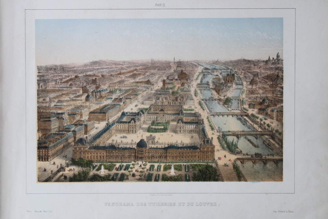 Charles Riviere - Panorama des Tuileries et du Louvre 1855 (1 of 2)