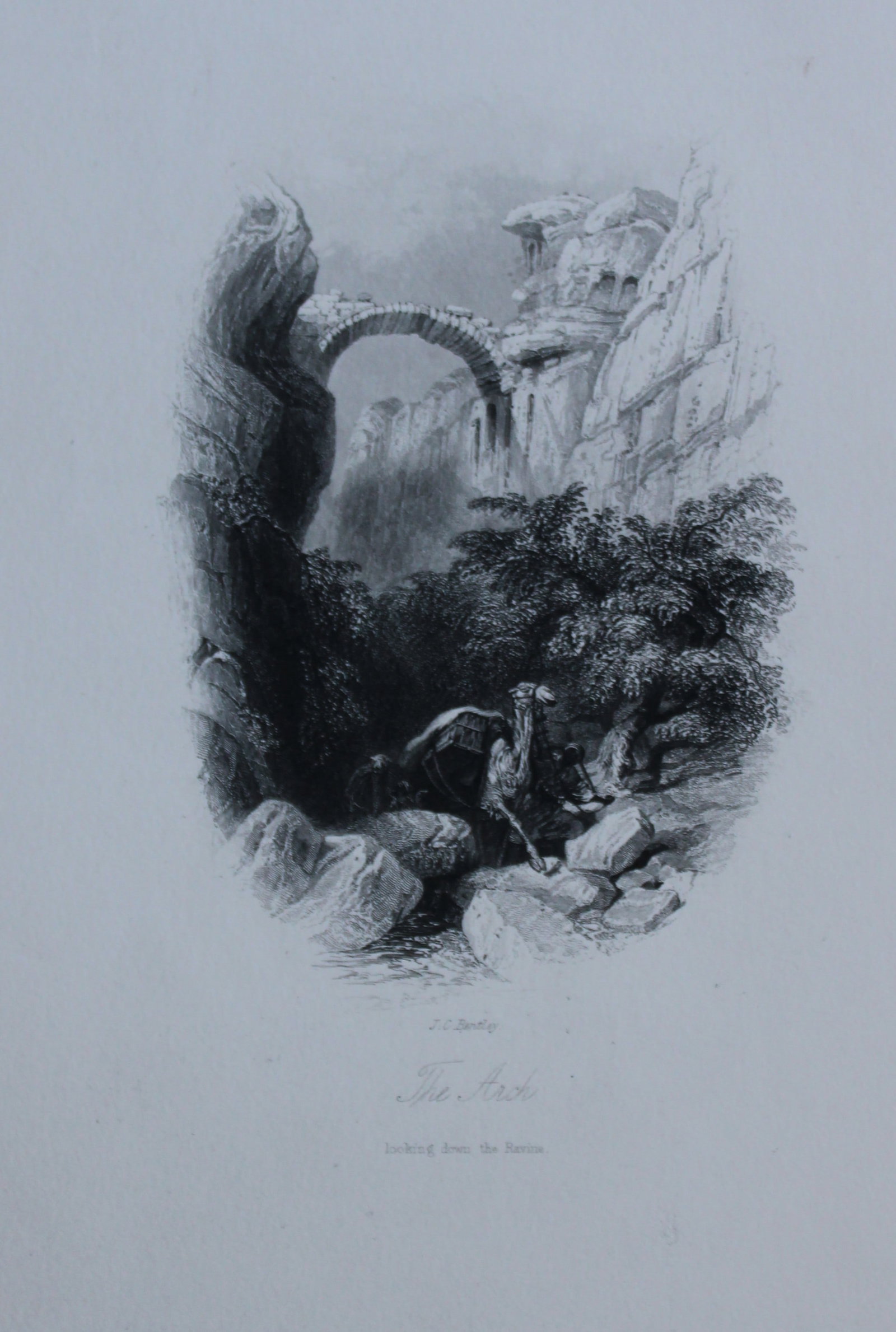 WH Bartlett - The Arch, Petra Jordan engraved by JC Bentley 1849 (1 of 2)