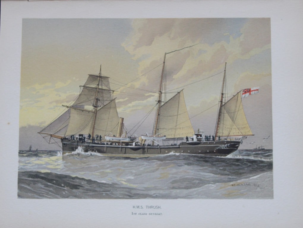 WF Mitchell - HMS Thrush 1st Class Gunboat 1890 (1 of 1)