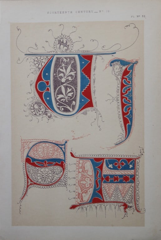 Tymms and Digby Wyatt - Chromolithographic print from the Art of Illuminating 1860 (1 of 1)