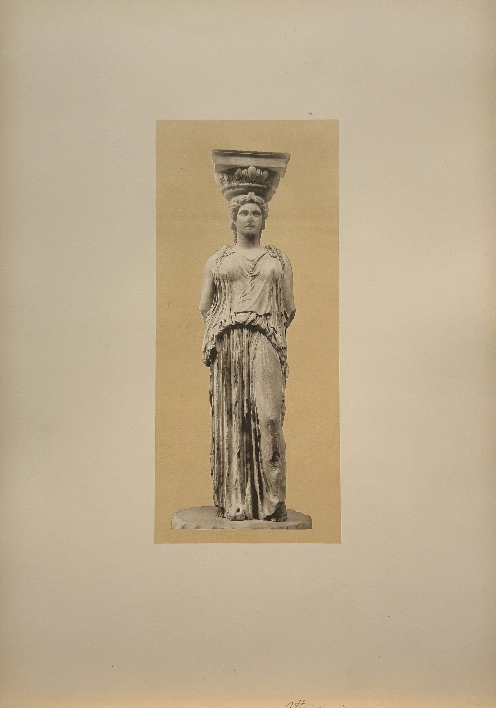 Albert Frisch - One of the Caryatids at Athens 1883: This phototype print by Albert Frisch is from Selections from Ancient Sculpture by Lucy M. Mitchell.Published by Kegan Paul Trench & Co, London 1883.This work was a supplement to A History of Ancient 