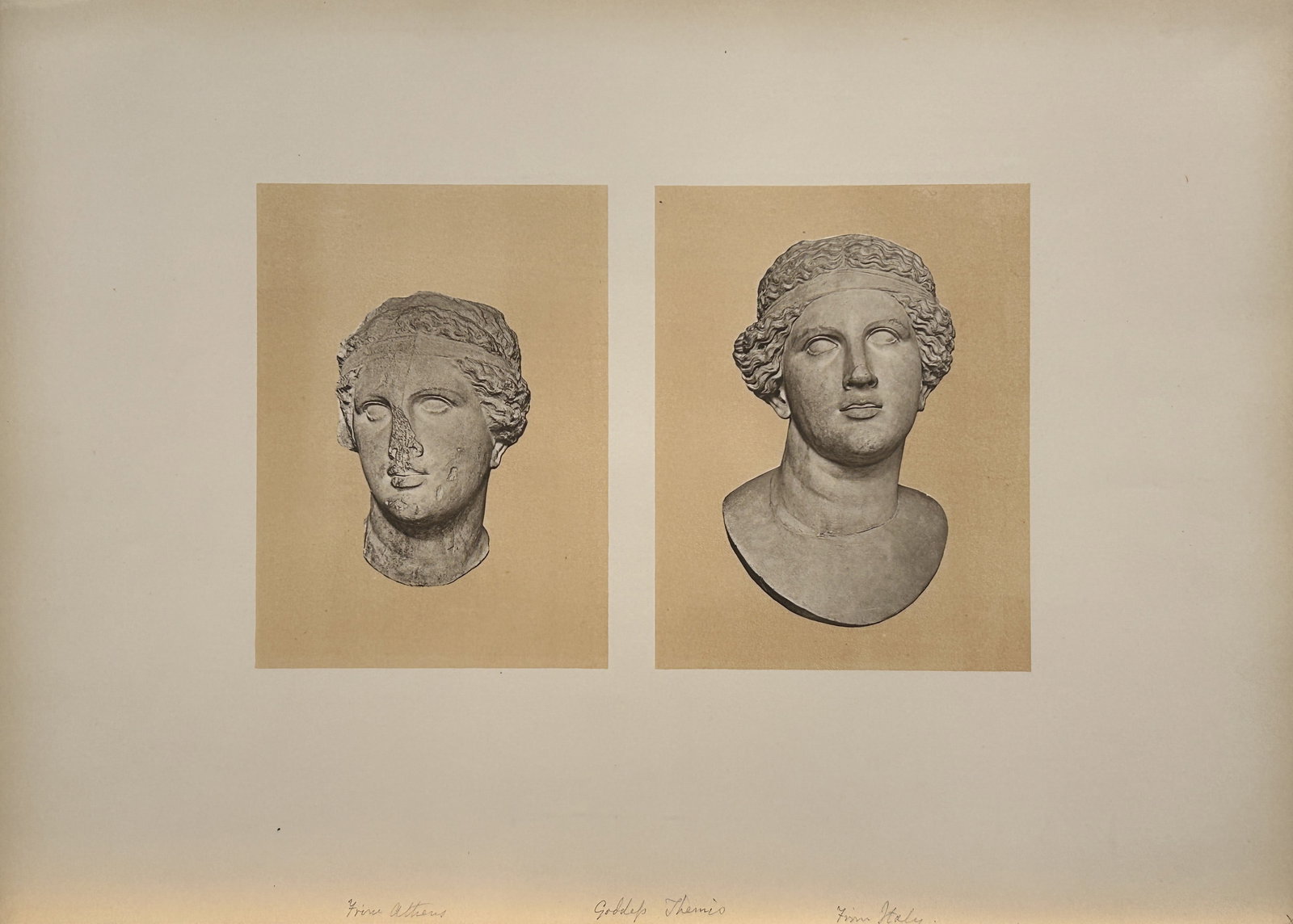 Albert Frisch - Fragmentary Head of the Goddess Themis, Athens 1883: This phototype print by Albert Frisch is from Selections from Ancient Sculpture by Lucy M. Mitchell.Published by Kegan Paul Trench & Co, London 1883.This work was a supplement to A History of Ancient 