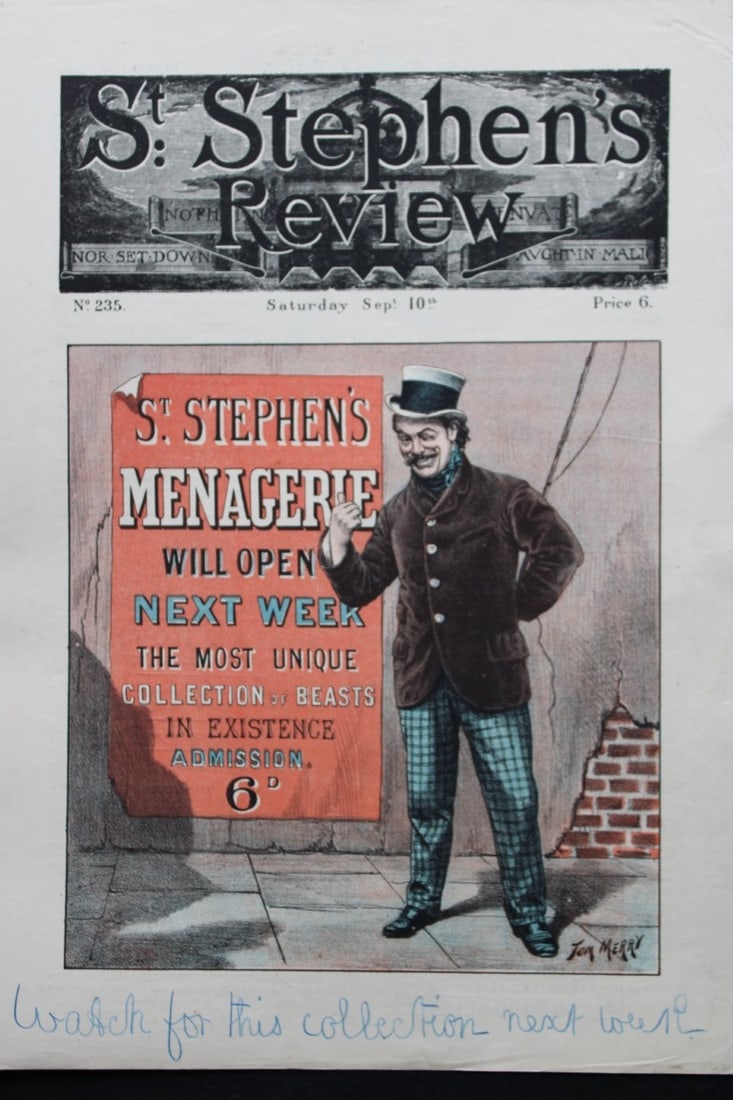 Tom Merry political cartoon - St Stephen's Menagerie 1887 (1 of 2)