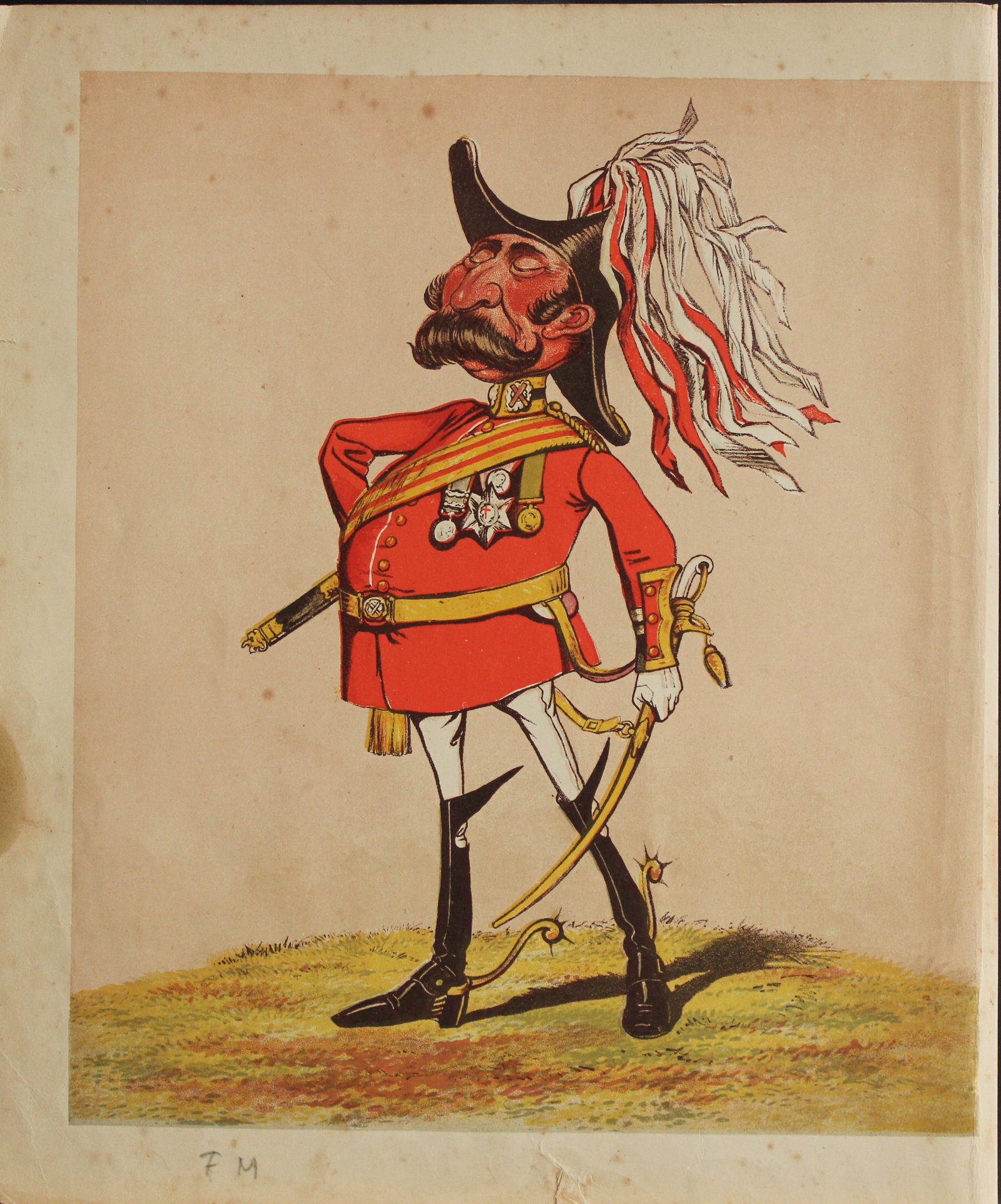 Capt. Seccombe - Engraving of The Field-Marshall 1870: This engraving is from Army and Navy Drolleries by Captain Seccombe, with alphabetical descriptions, and illustrations from designs by the author, printed in colours by Bronheim.Published by London : 