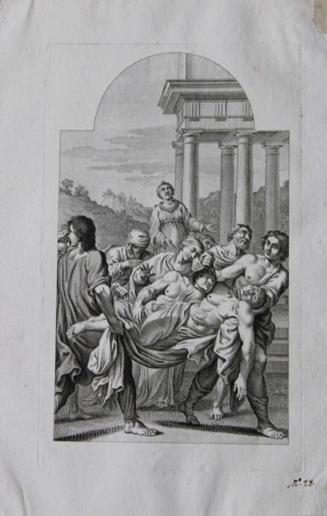 Lodovico Carracci - rare engraving of Cloisters in Bologne monastery 1776 (1 of 1)