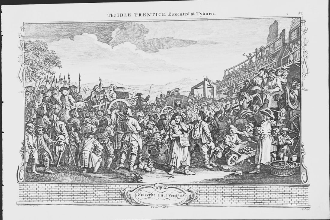 W Hogarth - 6 engravings of the Idle Apprentice by Riepenhausen 1820 (1 of 6)